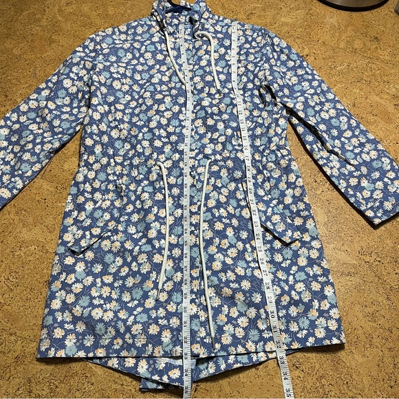 Madewell Ruffle-Neck Anorak Rain Jacket In French Floral Blue Moon Sz XS - Picture 13 of 15